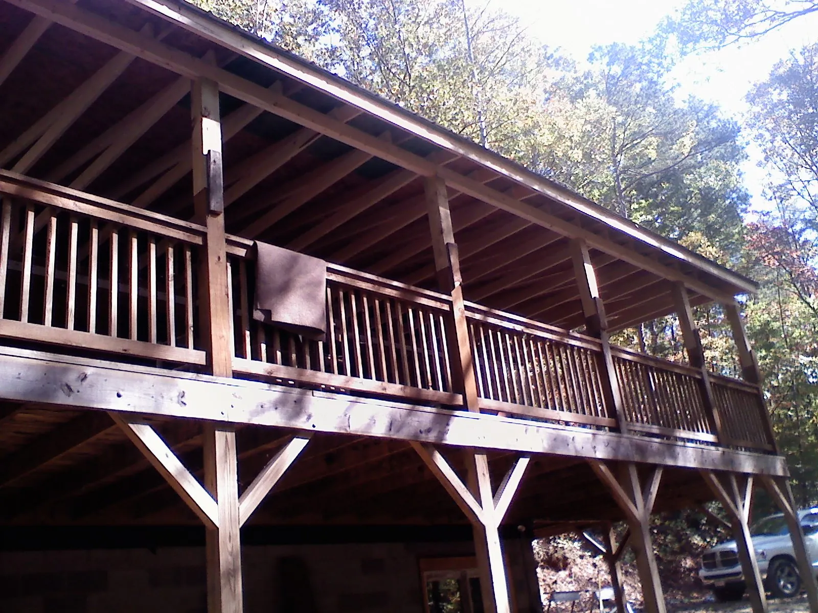 Timber framing under a new elevated porch and deck — Roof Leak Repair in Stanton by Roofing Brothers